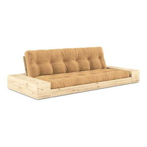 Menčestrová rozkladacia pohovka vo svetlohnedo-horčicovej farbe 244 cm Base – Karup Design vyobraziť