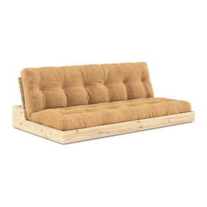 Menčestrová rozkladacia pohovka vo svetlohnedo-horčicovej farbe 196 cm Base – Karup Design vyobraziť