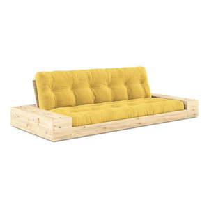 Žltá menčestrová rozkladacia pohovka 244 cm Base – Karup Design vyobraziť