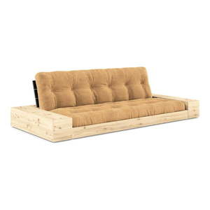 Menčestrová rozkladacia pohovka vo svetlohnedo-horčicovej farbe 244 cm Base – Karup Design vyobraziť