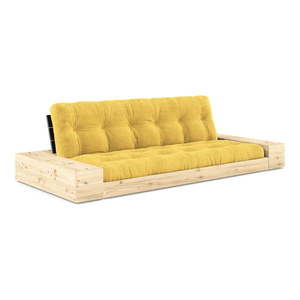 Žltá menčestrová rozkladacia pohovka 244 cm Base – Karup Design vyobraziť