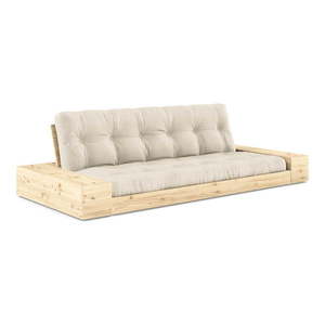 Sivo-béžová ľanová rozkladacia pohovka 244 cm Base – Karup Design vyobraziť