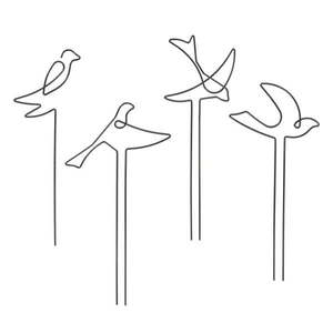 Kovová podpera rastlín 4 ks Bird – Esschert Design vyobraziť