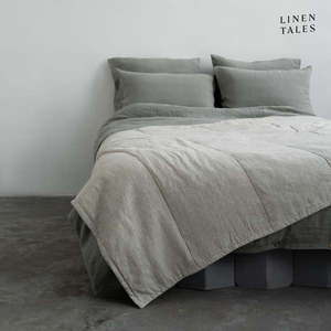 Ľanový prešívaný pléd v prírodnej farbe 200x220 cm Melange – Linen Tales vyobraziť