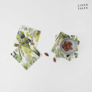 Zelené látkové tácky v súprave 4 ks Lotus – Linen Tales vyobraziť