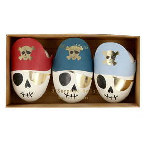 Párty doplnky v súprave 3 ks Pirate Skulls Surprise Balls – Meri Meri vyobraziť