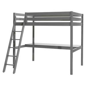 Sivá vyvýšená detská posteľ z borovicového dreva 140x200 cm PINO – Vipack vyobraziť