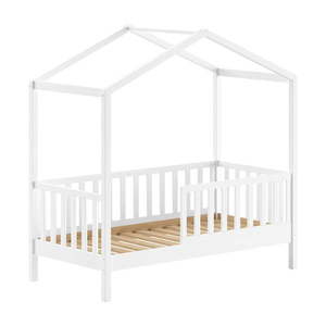 Biela domčeková detská posteľ z borovicového dreva s roštom 70x140 cm DALLAS – Vipack vyobraziť