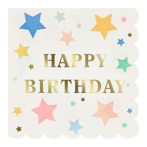 Papierové obrúsky v súprave 16 ks Happy Birthday – Meri Meri vyobraziť