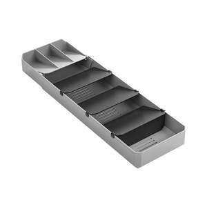 Sivý plastový príborník do zásuvky 15 x 49 cm – Metaltex vyobraziť