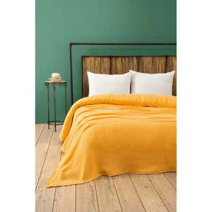 Žltý mušelínový pléd 220x250 cm Muslin – Mijolnir vyobraziť