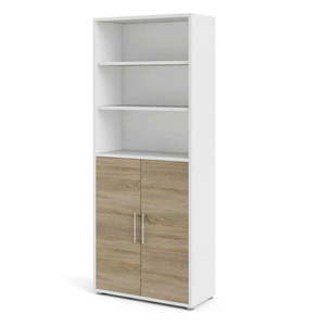 Modulárna knižnica v bielo-prírodnej farbe v dekore duba 89x222 cm Prima – Tvilum vyobraziť