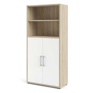 Modulárna knižnica v bielo-prírodnej farbe v dekore duba 89x189 cm Prima – Tvilum vyobraziť