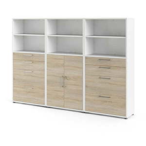 Modulárna knižnica v bielo-prírodnej farbe v dekore duba 268x189 cm Prima – Tvilum vyobraziť