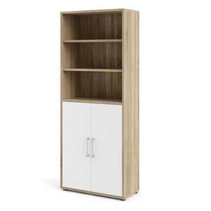Modulárna knižnica v bielo-prírodnej farbe v dekore duba 89x222 cm Prima – Tvilum vyobraziť