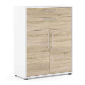 Biela/v prírodnej farbe modulárna knižnica v dekore duba 89x113 cm Prima – Tvilum vyobraziť