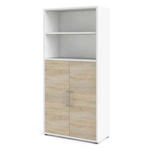 Modulárna knižnica v bielo-prírodnej farbe v dekore duba 89x189 cm Prima – Tvilum vyobraziť