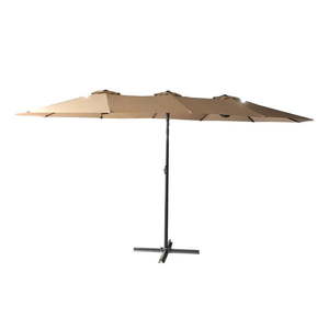 Béžový slnečník 456x270 cm Double - Rojaplast vyobraziť