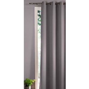 Zatemňovací lesklý záves zakončený očkami, jednofarebný vyobraziť