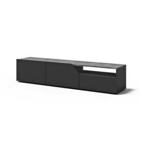 Čierny TV stolík v dekore betónu 180x38 cm Verone – TemaHome vyobraziť