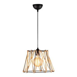Závesné svietidlo v čiernej a béžovej farbe s kovovým tienidlom ø 30 cm Jutini – Opviq lights vyobraziť