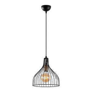 Čierne závesné svietidlo s kovovým tienidlom ø 25 cm Cafu – Opviq lights vyobraziť