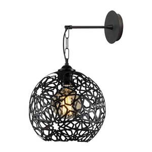 Čierne nástenné svietidlo ø 25 cm Fellini – Opviq lights vyobraziť