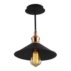 Čierne závesné svietidlo s kovovým tienidlom ø 24 cm Berceste – Opviq lights vyobraziť