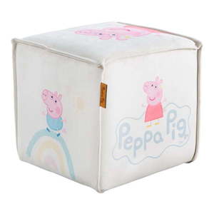 Biely zamatový detský puf Peppa Pig – Roba vyobraziť