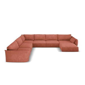 Červená rohová pohovka (ľavý roh) Vanda - Mazzini Sofas vyobraziť
