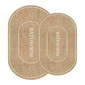 Hnedo-krémové kúpeľňové predložky v súprave 2 ks 60x90 cm Jute Look – Mila Home vyobraziť