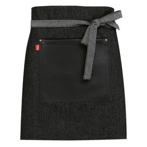 TOMA Čašnícka zástera mini TOMA - čierna jeans / eko koža vyobraziť