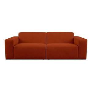 Pohovka z textílie buklé v tehlovej farbe 228 cm Roxy – Scandic vyobraziť