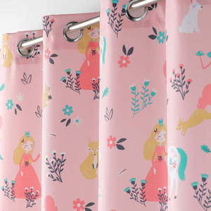 Ružový záves 140x260 cm Princesse Licorne – douceur d'intérieur vyobraziť