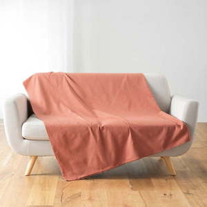 Pléd v tehlovej farbe 180x220 cm Lucile – douceur d'intérieur vyobraziť