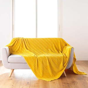Žltý pléd z mikroflanelu 180x220 cm Arya – douceur d'intérieur vyobraziť