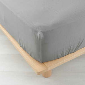 Sivá napínacia mušelínová plachta 140x190 cm Angelia – douceur d'intérieur vyobraziť