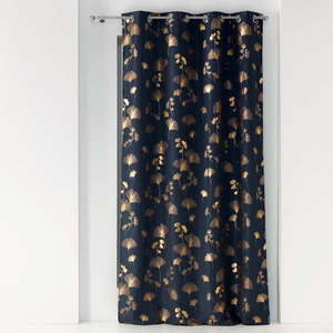 Záves v tmavomodrej a zlatej farbe 140x260 cm Bloomy – douceur d'intérieur vyobraziť