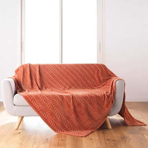 Pléd z mikroflanelu v tehlovej farbe 180x220 cm Arya – douceur d'intérieur vyobraziť