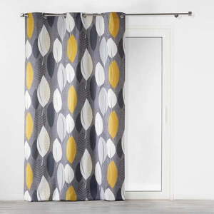 Žlto-sivý záves 140x240 cm Leafy – douceur d'intérieur vyobraziť