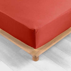 Napínacia plachta z bavlneného perkálu v tehlovej farbe 180x200 cm Percaline – douceur d'intérieur vyobraziť