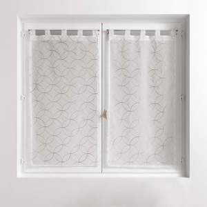 Bielo-sivé voálové záclony v súprave 2 ks 60x90 cm Olympia – douceur d'intérieur vyobraziť