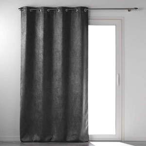 Antracitový zamatový zatemňovací záves 135x280 cm Melodie – douceur d'intérieur vyobraziť