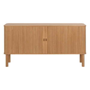 Nízka komoda v dekore duba s posuvnými dverami v prírodnej farbe 160x80 cm Langley – Actona vyobraziť