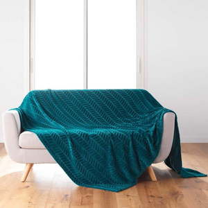 Modrý pléd z mikroflanelu 180x220 cm Arya – douceur d'intérieur vyobraziť
