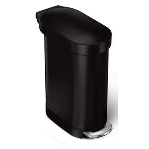 Pedálový oceľový odpadkový kôš 45 l Slim – simplehuman vyobraziť
