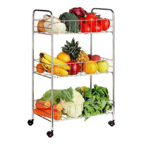 Kovový pojazdný regál v striebornej farbe 36x64 cm – Premier Housewares vyobraziť