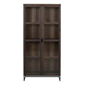 Hnedá vitrína z dubového dreva 95x195 cm Everett – Rowico vyobraziť