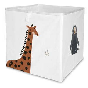 Biely látkový detský organizér na hračky 32x32x32 cm Safari Animals – Butter Kings vyobraziť