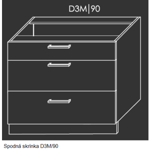 ArtExt Kuchynská linka FLORENCE mat Kuchyňa: Spodná skrinka D3M/90 / (ŠxVxH) 90 x 82 x 50 cm vyobraziť